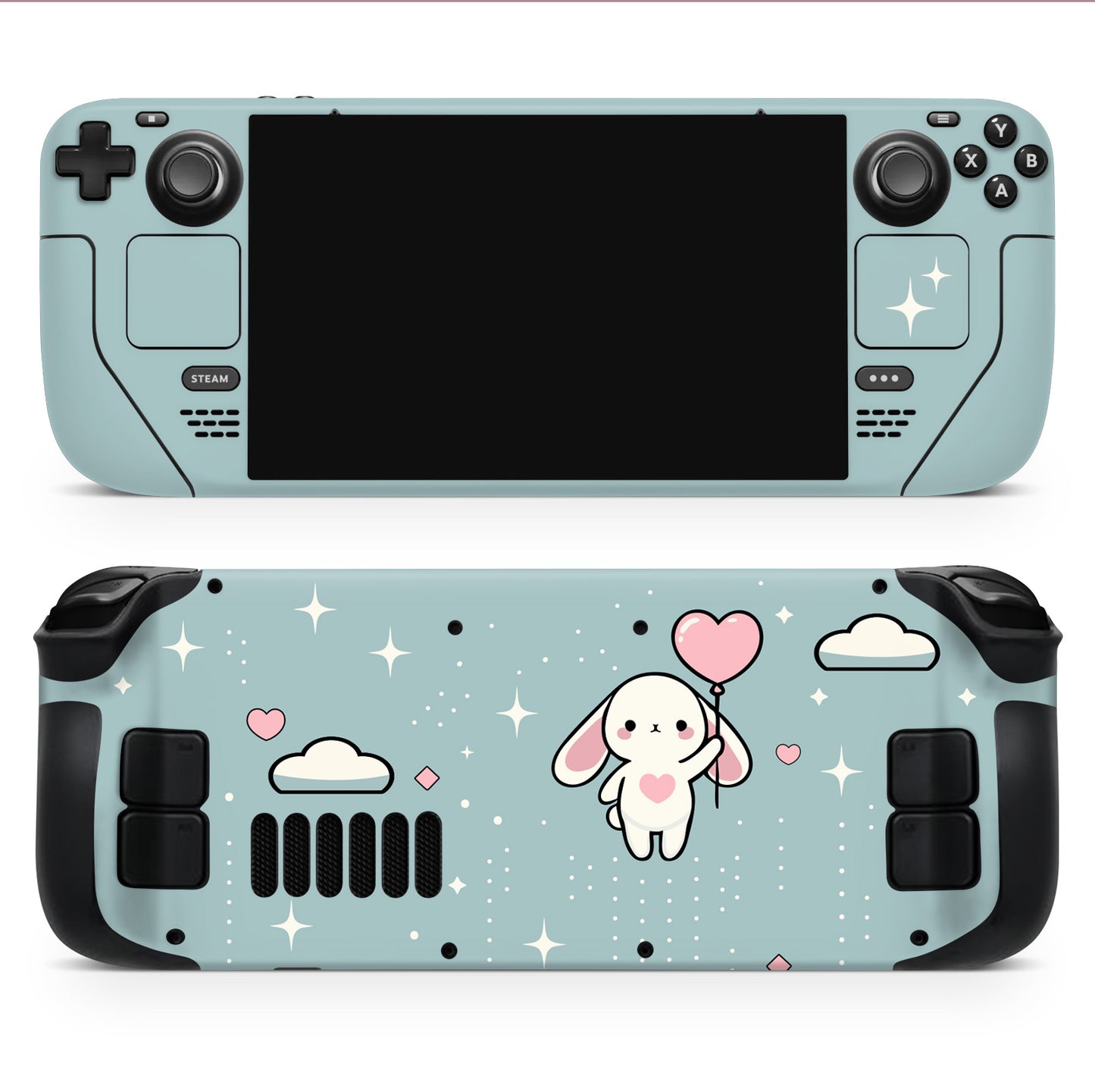 Steam Deck/OLED Skin/Wrap with Premium 3M Vinyl | Blue Bunny Love – Elegantly Personalize Your Console with Eco-Friendly Materials