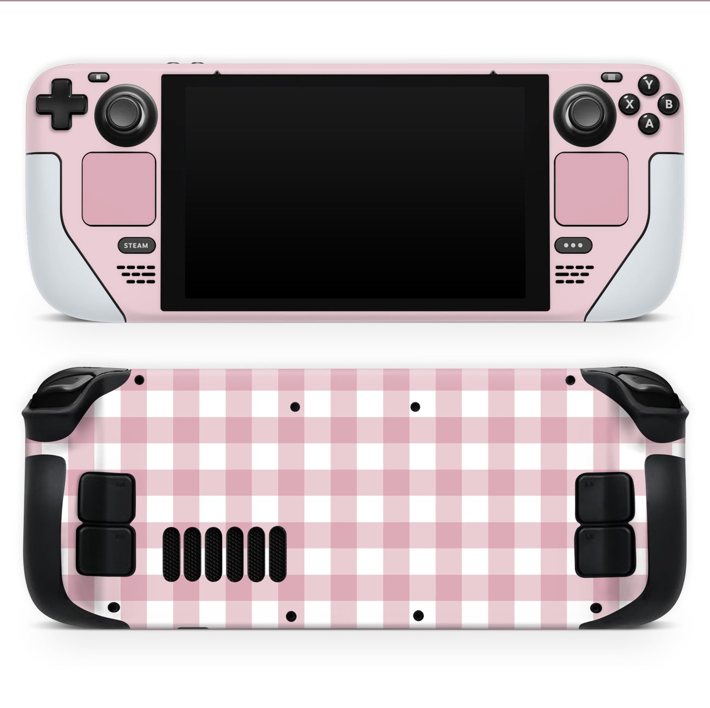 Dusty rose gingham 3M Premium Vinyl Skin / Wrap for Steam Deck