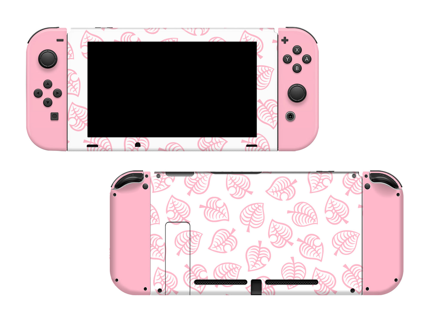AC Theme Leaf Pink Full Wrap Vinyl Skin for Nintendo Switch