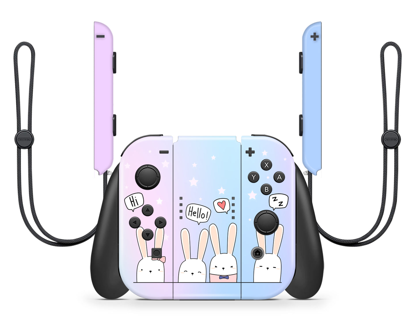 Cute Bunnies Pastel Starry Sky Full Wrap Vinyl Skin for Nintendo Switch