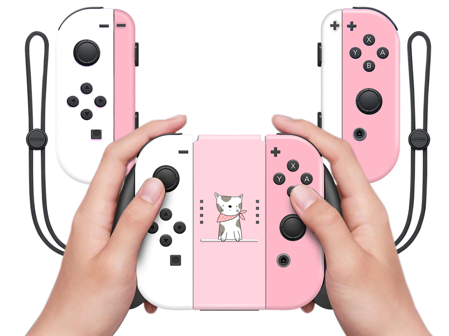 Cherry pink cute cat 3M Vinyl Skin/Wrap for Nintendo Switch/Oled