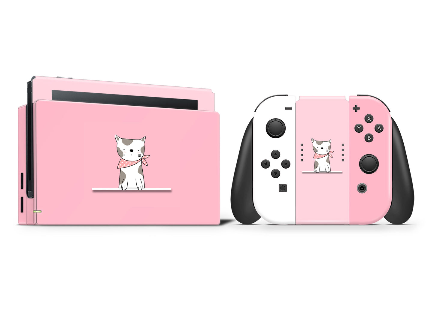 Cherry pink cute cat 3M Vinyl Skin/Wrap for Nintendo Switch/Oled