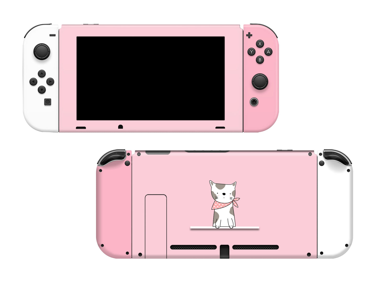 Cherry pink cute cat 3M Vinyl Skin/Wrap for Nintendo Switch/Oled