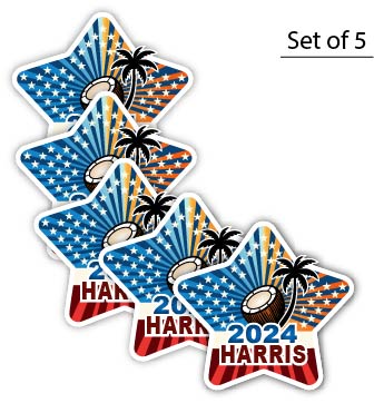 2024 Presidential Election Patriotic Sticker Kamala Harris Coconut tree Design