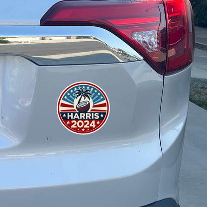 2024 Presidential Election Patriotic Sticker Kamala Harris Let's win