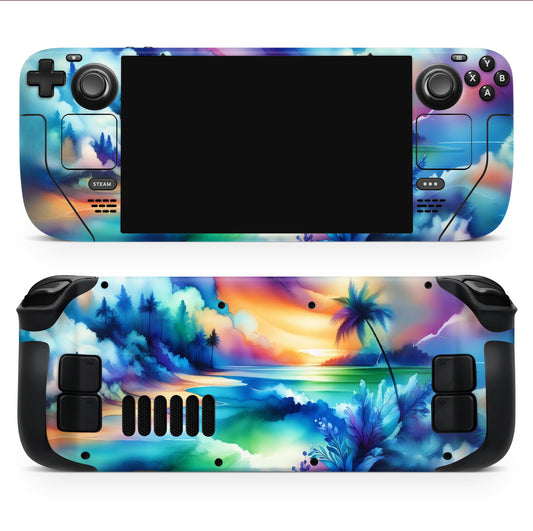 Sunset Beach – Elegantly Personalize Your Console | Premium 3M Vinyl Skin/Wrap for Steam Deck/OLED