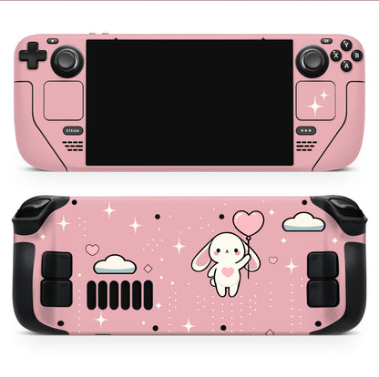 Steam Deck/OLED Skin/Wrap with Premium 3M Vinyl | Blue Bunny Love – Elegantly Personalize Your Console with Eco-Friendly Materials