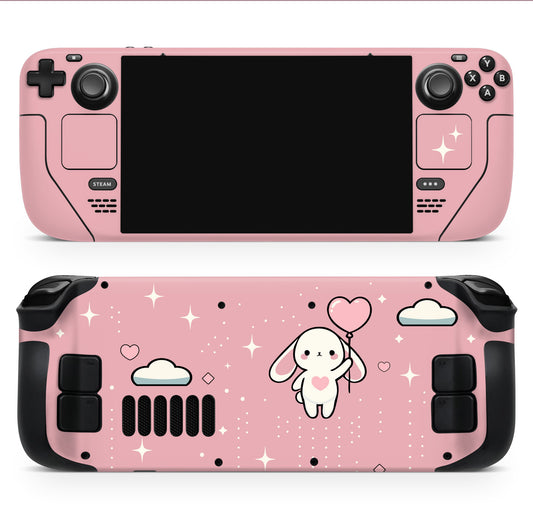 Steam Deck/OLED Skin/Wrap with Premium 3M Vinyl | Blue Bunny Love – Elegantly Personalize Your Console with Eco-Friendly Materials