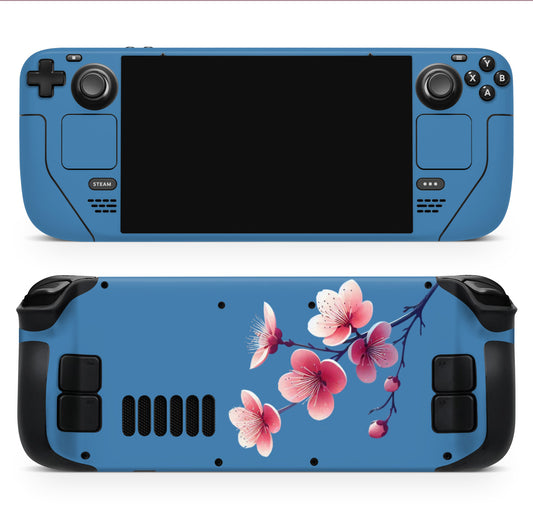 Sky Blue Sakura – Elegantly Personalize Your Console | Premium 3M Vinyl Skin/Wrap for Steam Deck/OLED