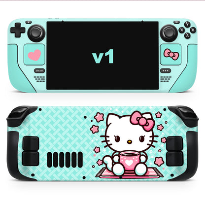 Four options / Premium 3M Eco-friendly Vinyl Skin/Wrap for Steam Deck / Oled – Sweet Afternoon/Kitty's Love Cafe