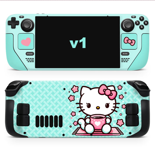 Four options / Premium 3M Eco-friendly Vinyl Skin/Wrap for Steam Deck / Oled – Sweet Afternoon/Kitty's Love Cafe