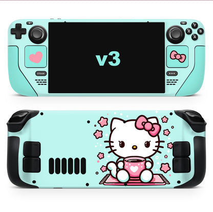 Four options / Premium 3M Eco-friendly Vinyl Skin/Wrap for Steam Deck / Oled – Sweet Afternoon/Kitty's Love Cafe