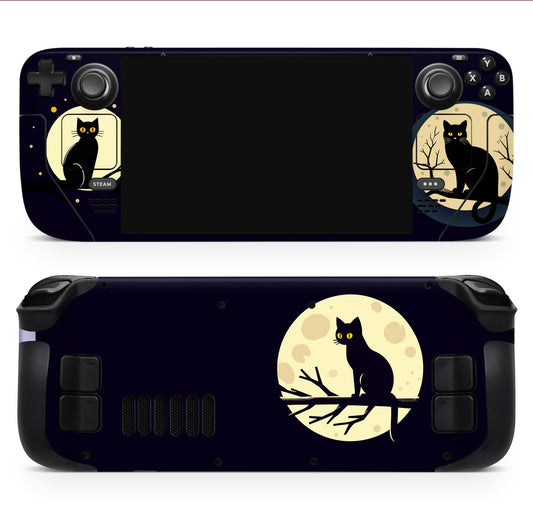 Moonlit Whiskers – Elegantly Personalize Your Console | Premium 3M Vinyl Skin/Wrap for Steam Deck/OLED