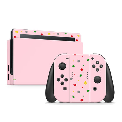 AC Leaf Pastel Pink Full Wrap Vinyl Skin for Nintendo Switch