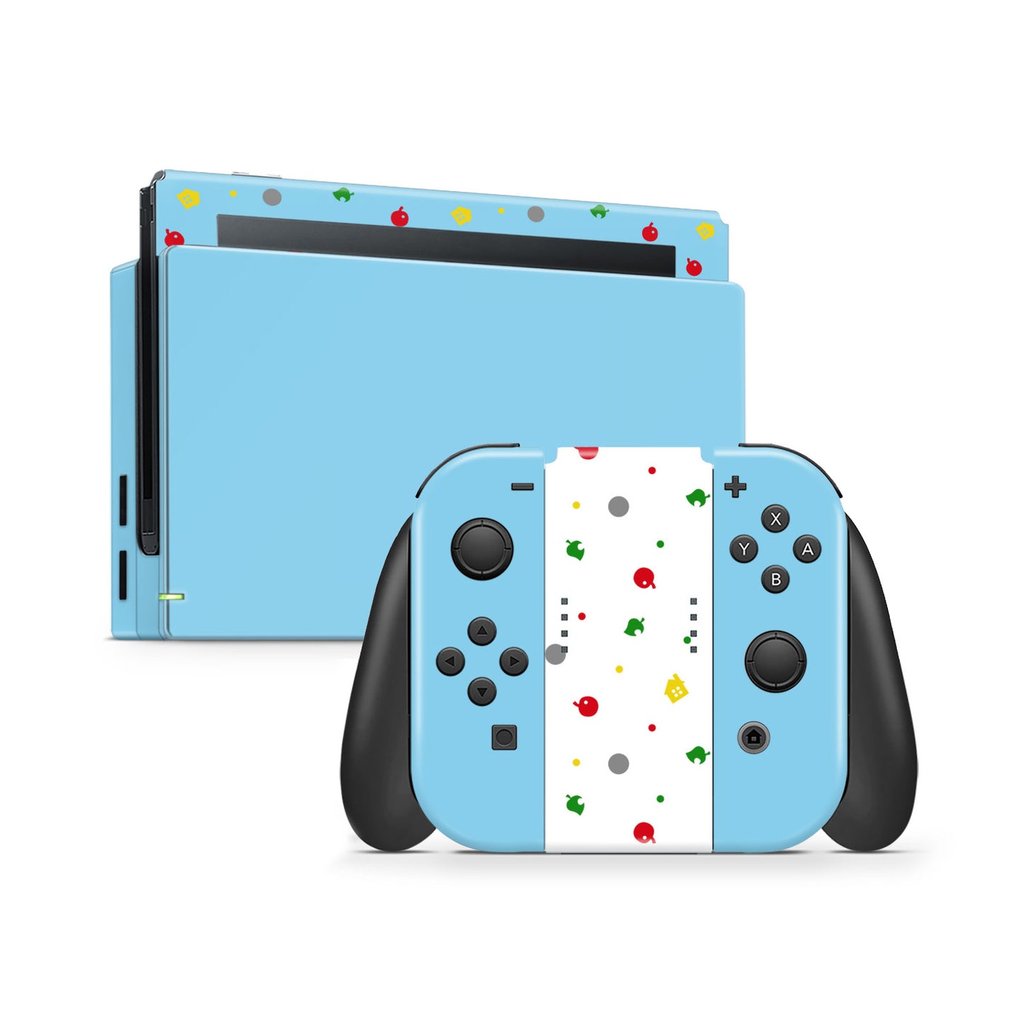 AC Theme Leaf Sky Blue Full Wrap Vinyl Skin for Nintendo Switch