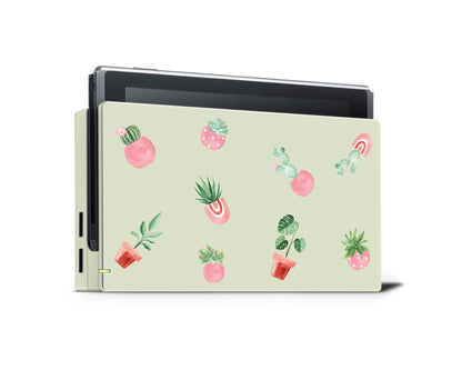 watercolor Cactus plants Printed 3M Vinyl Skin/Wrap for Nintendo Switch/Oled