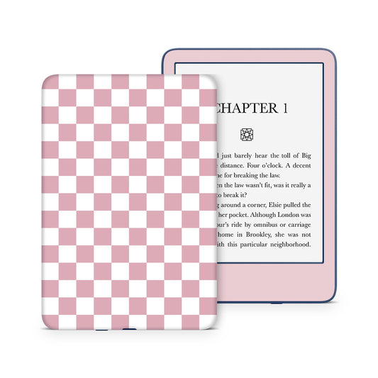 Checkerboard Dusty Rose 3M Premium Vinyl Skin/Wrap for Amazon Kindle