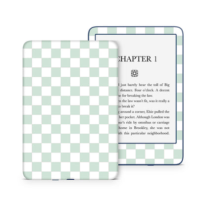 Checkerboard Pastel Sage 3M premium Vinyl Skin/Wrap for Kindle