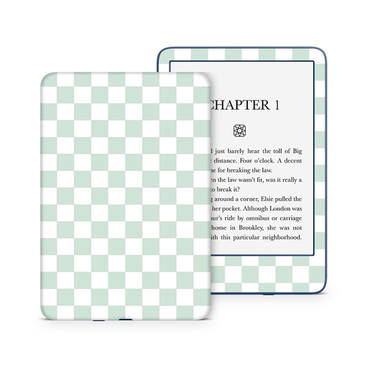 Checkerboard Pastel Sage 3M premium Vinyl Skin/Wrap for Kindle