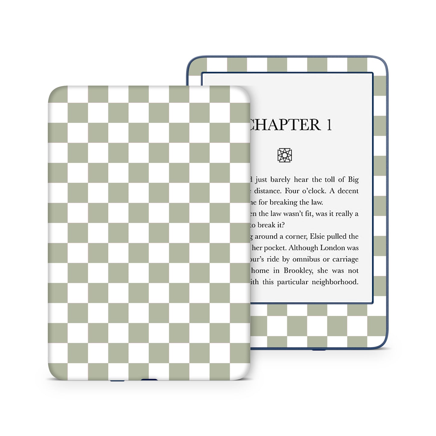 Checkerboard Soft Sage 3M premium Vinyl Skin/Wrap for Kindle