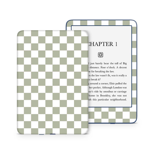 Checkerboard Soft Sage 3M premium Vinyl Skin/Wrap for Kindle