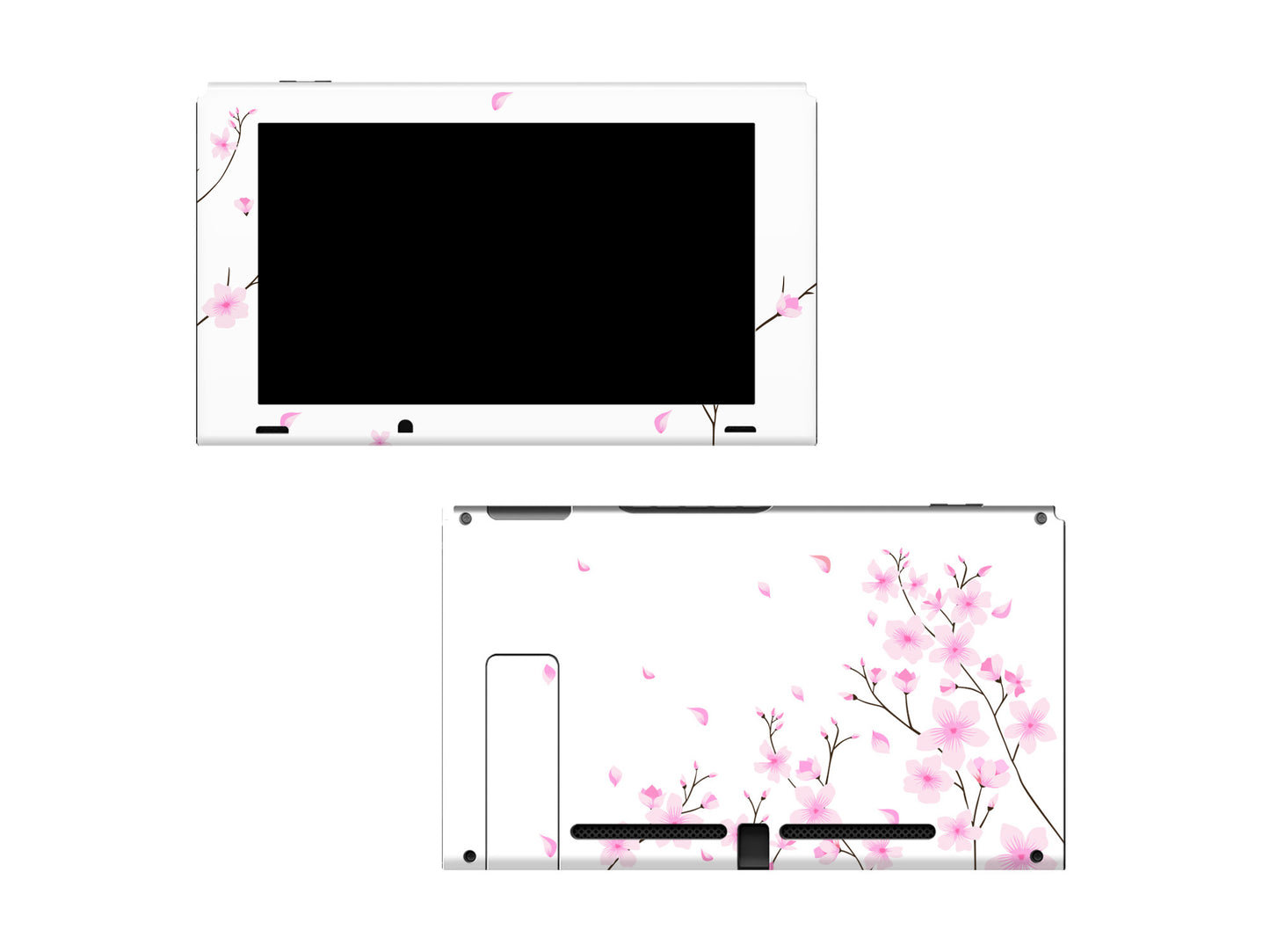 Cherry Blossom on Pure White Full Wrap Vinyl Skin for Nintendo Switch