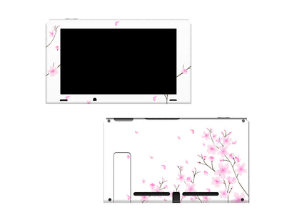 Cherry Blossom on Pure White Full Wrap Vinyl Skin for Nintendo Switch