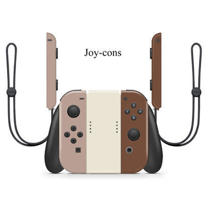 Coffee Cappuccino inspired solid color warm brown cream vanilla Full Wrap Vinyl Skin for Nintendo Switch