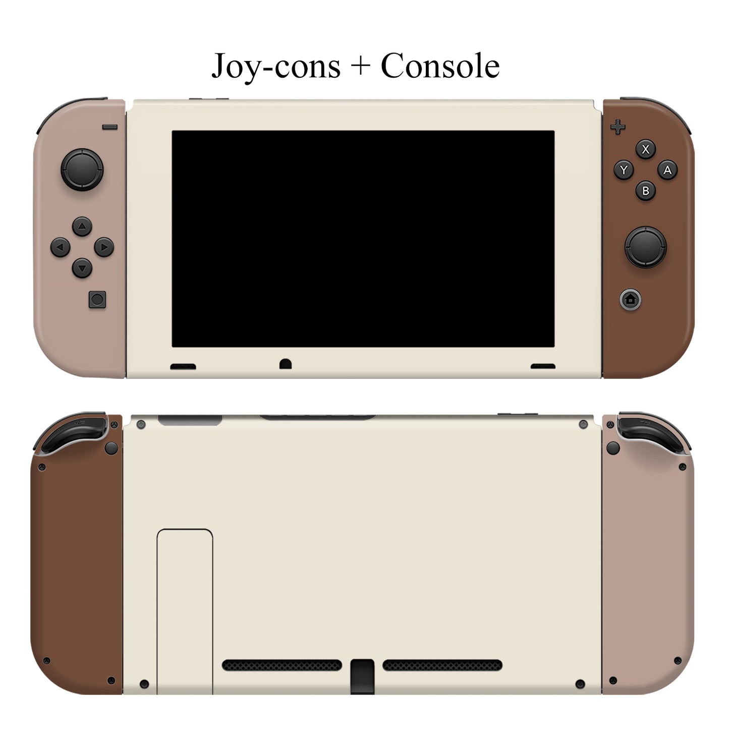 Coffee Cappuccino inspired solid color warm brown cream vanilla Full Wrap Vinyl Skin for Nintendo Switch