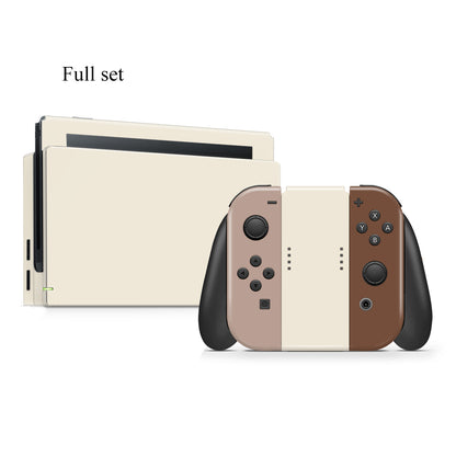 Coffee Cappuccino inspired solid color warm brown cream vanilla Full Wrap Vinyl Skin for Nintendo Switch