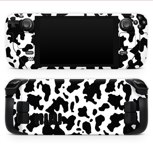 Cow print black 3M Premium Vinyl Skin / Wrap for Steam Deck