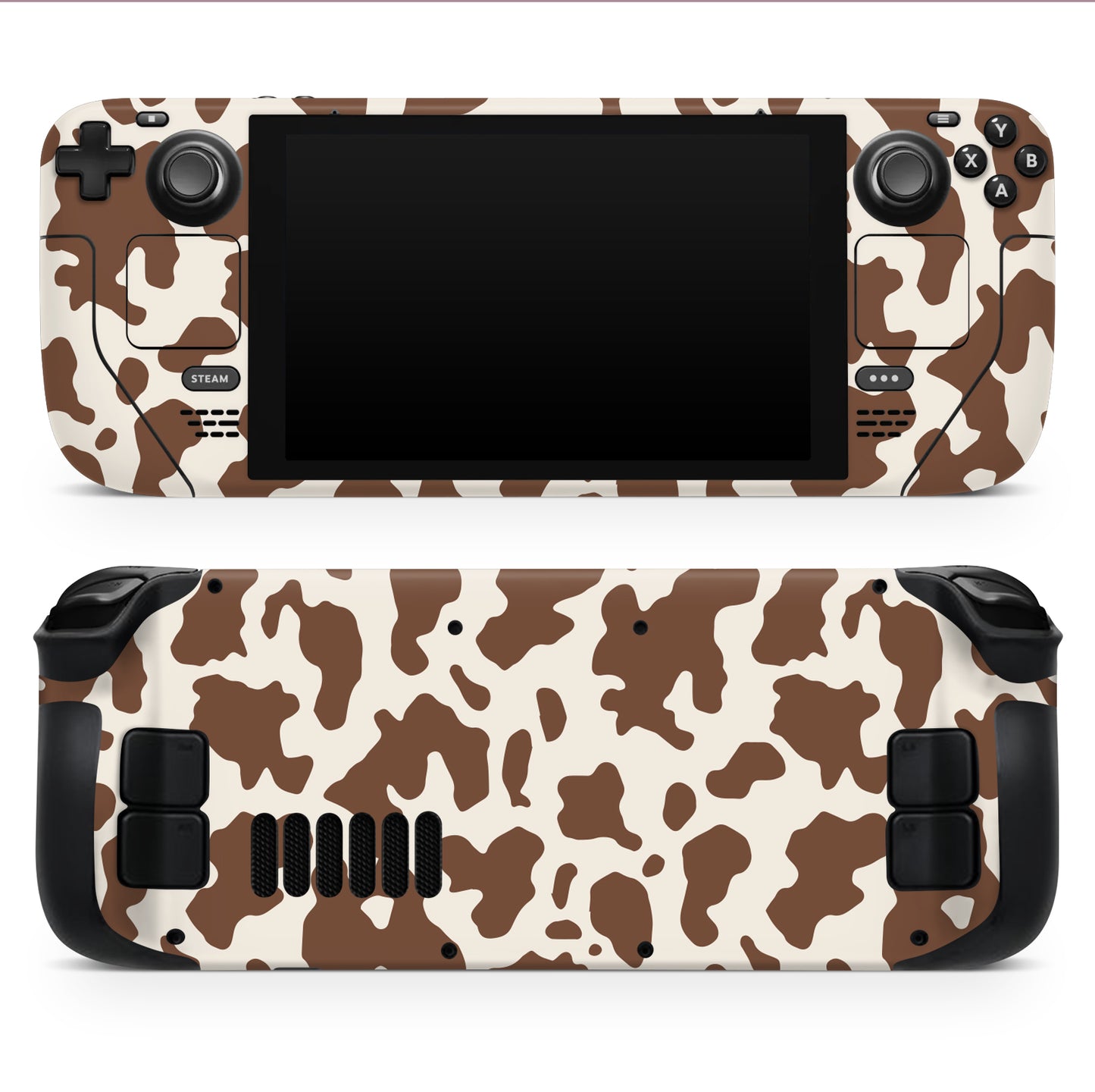 Cow print brown 3M Premium Vinyl Skin / Wrap for Steam Deck