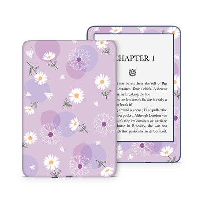 Daisy flowers with hearts 3M premium vinyl skins wraps for Amazon Kindle