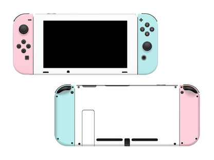 Pastel pink teal and white v2 Full Wrap Vinyl Skin for Nintendo Switch