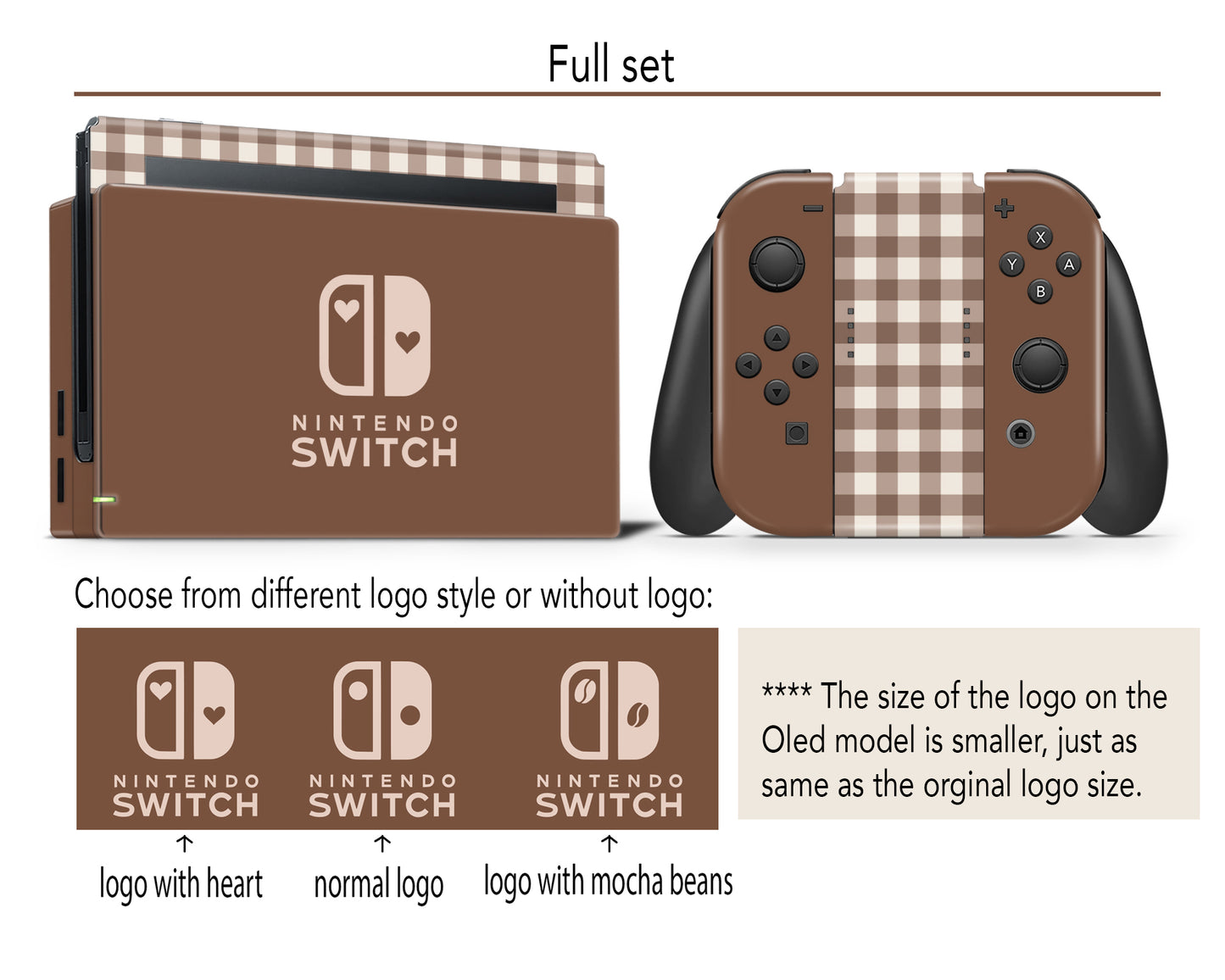 Espresso Gingham 3M Vinyl Skin/Wrap for Nintendo Switch/Oled