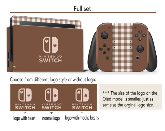Espresso Gingham 3M Vinyl Skin/Wrap for Nintendo Switch/Oled