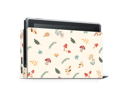 Simple leaves mushrooms 3M Premium Vinyl Skin/Wrap for Nintendo Switch/Oled