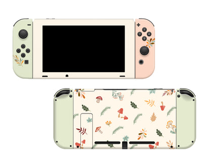 Simple leaves mushrooms 3M Premium Vinyl Skin/Wrap for Nintendo Switch/Oled