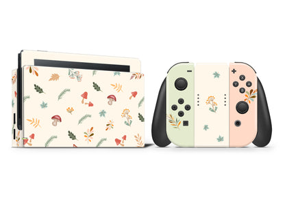 Simple leaves mushrooms 3M Premium Vinyl Skin/Wrap for Nintendo Switch/Oled