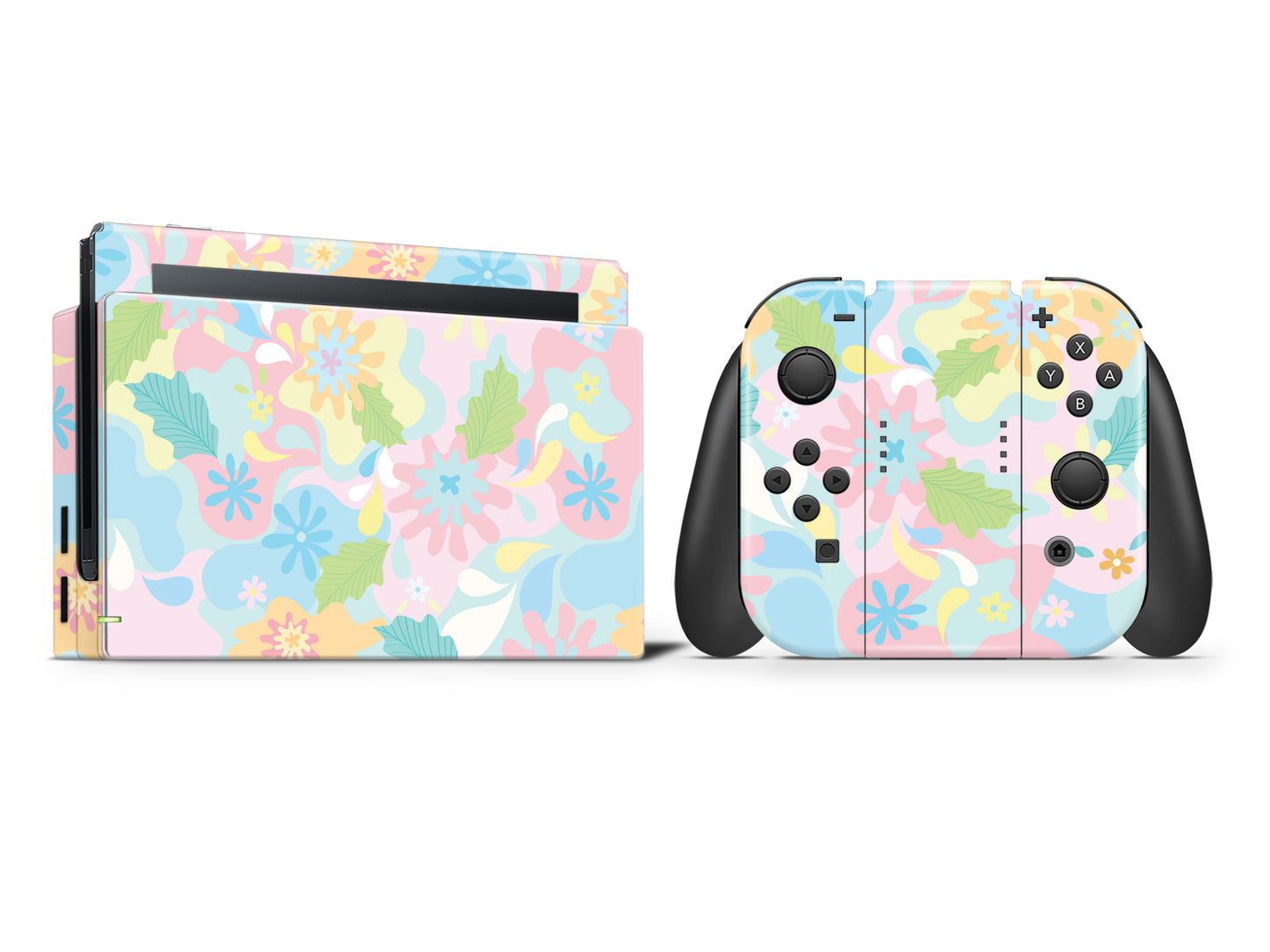 Flower Pattern Full Wrap Vinyl Skin for Nintendo Switch