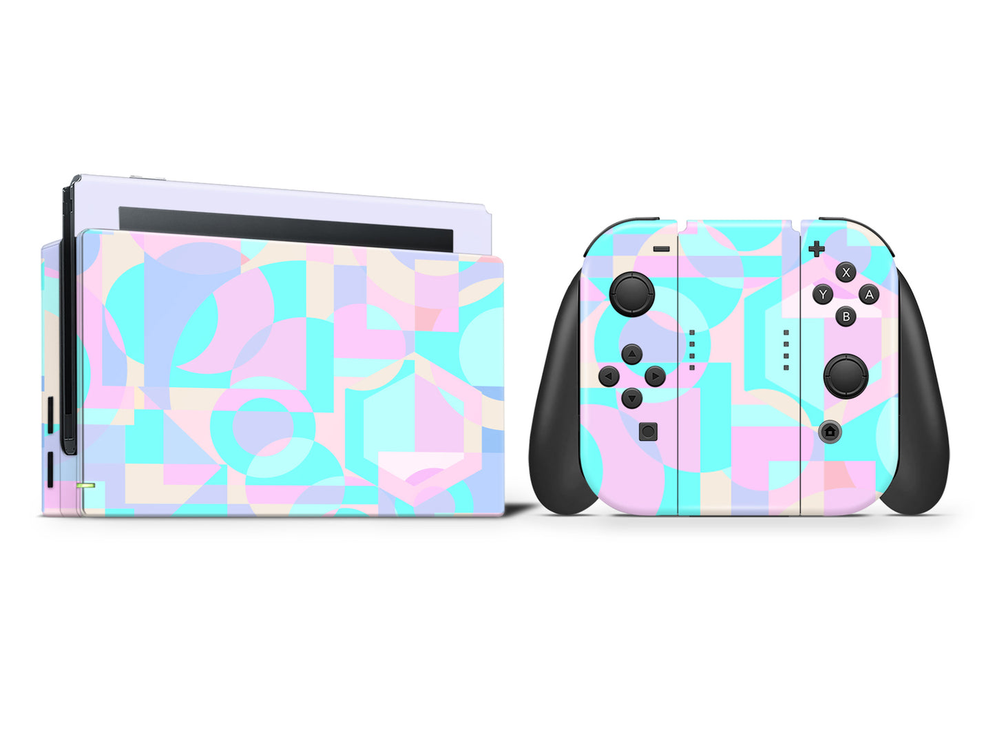 Pastel Geometric Shapes 3M vinyl Skin/Wrap for Nintendo Switch