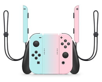 Pastel Teal Pink Ombre Full Wrap Vinyl Skin for Nintendo Switch