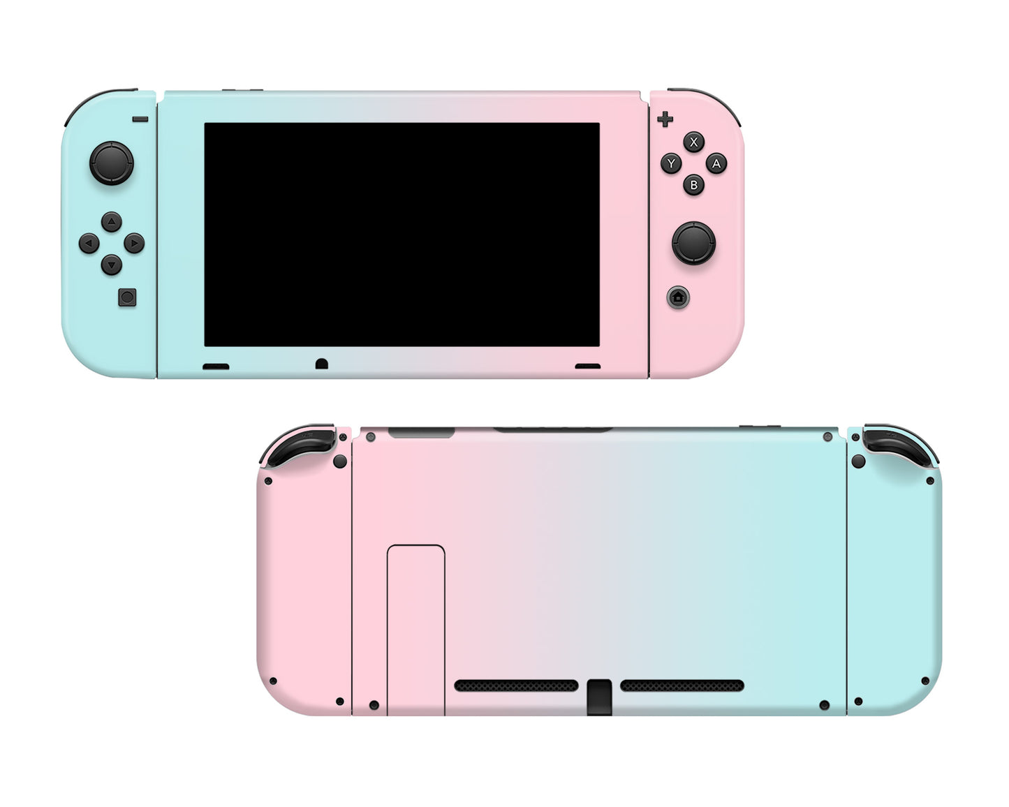 Pastel Teal Pink Ombre Full Wrap Vinyl Skin for Nintendo Switch