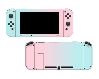 Pastel Teal Pink Ombre Full Wrap Vinyl Skin for Nintendo Switch