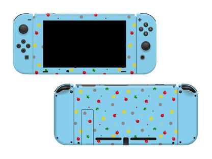 AC Theme Leaf Sky Blue Full Wrap Vinyl Skin for Nintendo Switch