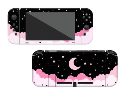 Nighty Starry Sky Pink Clouds Full Wrap Vinyl Skin for Nintendo Switch