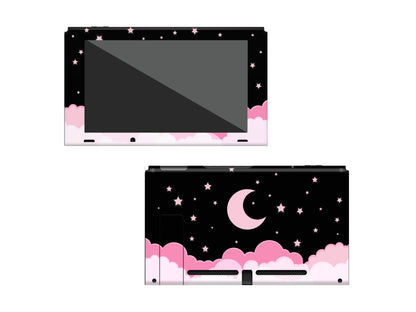 Nighty Starry Sky Pink Clouds Full Wrap Vinyl Skin for Nintendo Switch