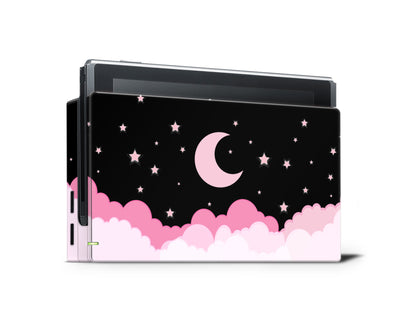 Nighty Starry Sky Pink Clouds Full Wrap Vinyl Skin for Nintendo Switch