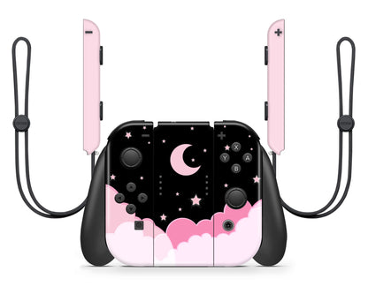 Nighty Starry Sky Pink Clouds Full Wrap Vinyl Skin for Nintendo Switch