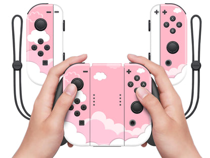 Cute Kittens Pink Sky Clouds Full Wrap Vinyl Skin for Nintendo Switch